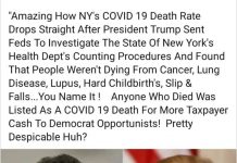 NY Death rate of Covid-19 DROPS after Trump sends in feds to do a count…