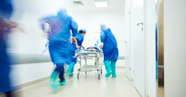 Doctors running for the surgery