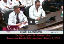 Dr. Ryan Cole – Dr. Richard Urso Tennessee Heath Subcommittee