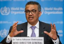 Asking Tedros Adhanom Ghebreyesus (WHO Director) a question about lockdowns