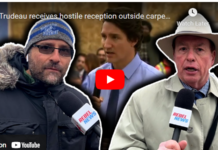 Trudeau receives hostile reception outside