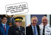 Smiling RCMP Commissioner embraces Mark Carney