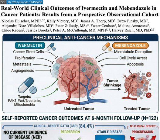 Real-World Clinical Outcomes of Ivermectin and Mebendazole in Cancer Patients