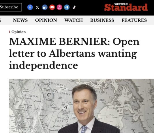 Maxime Bernier: Open Letter To Albertans Wanting Independence